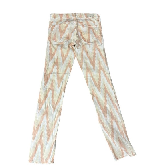 Adriano Goldschmied The Stilt Cigarette Leg Jeans Orange/White Chevron Size 26R - Picture 8 of 14